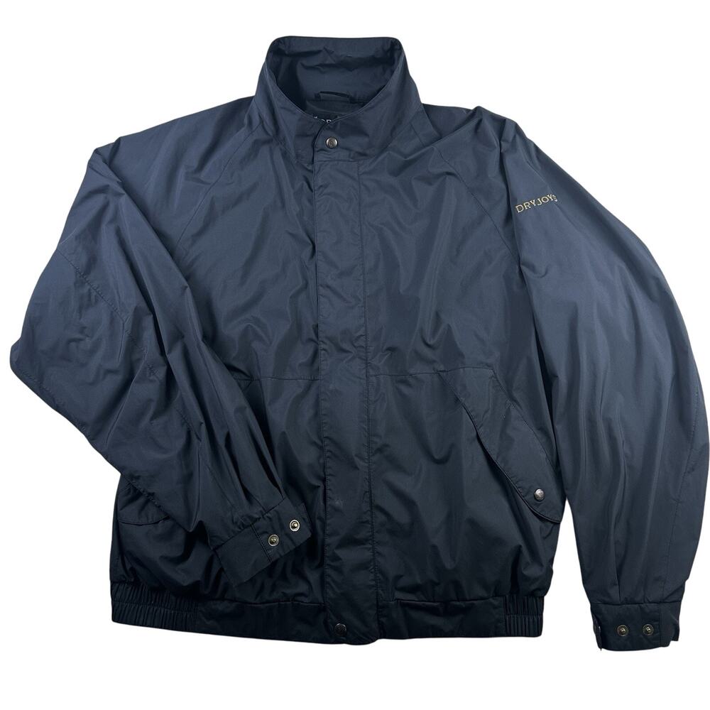 DryJoys FootJoy Men’s Golf Jacket Rain Wind Lined‎ Button Front Large